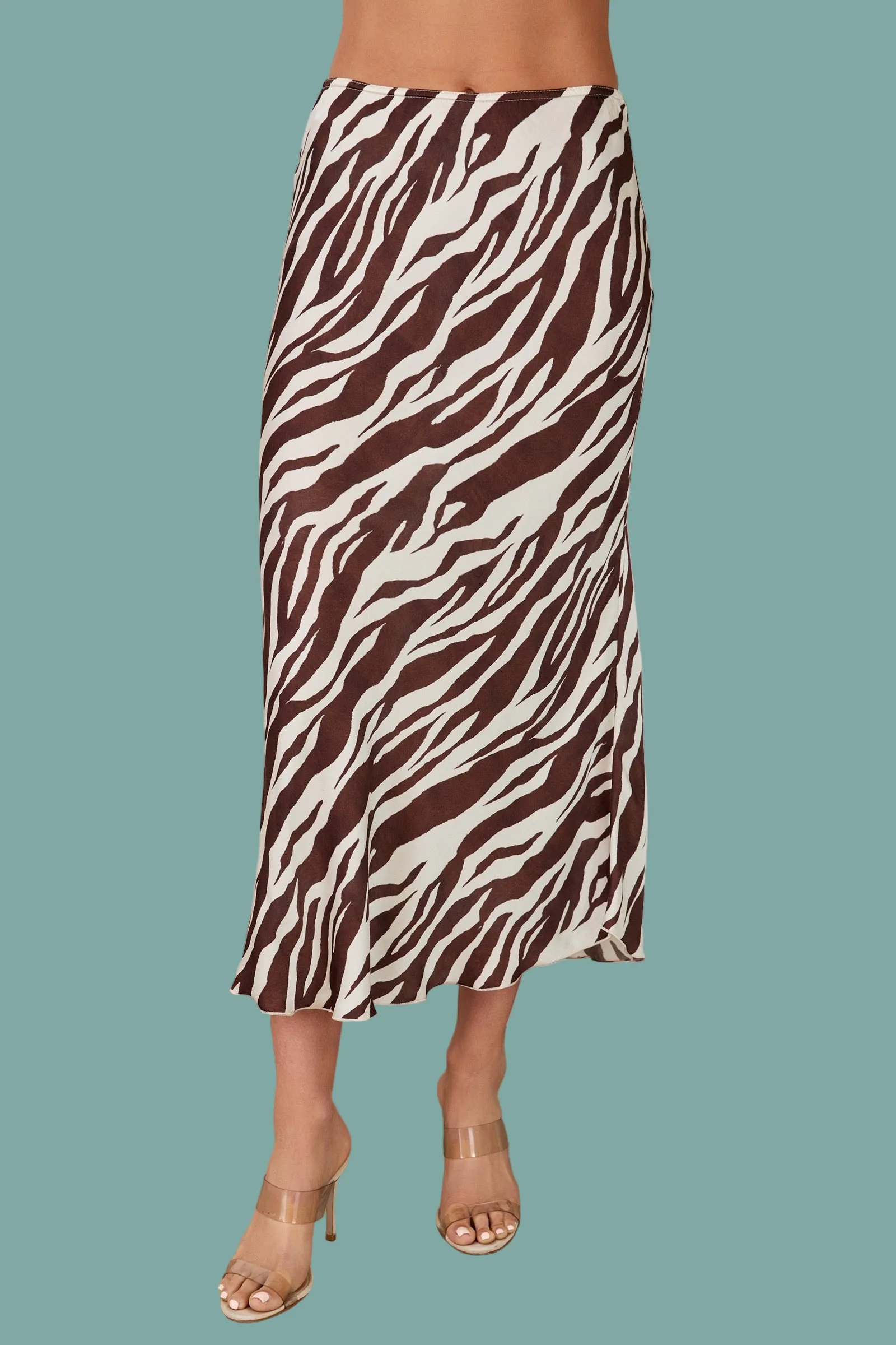 Zebra Silky Slip Skirt Comfy Fit