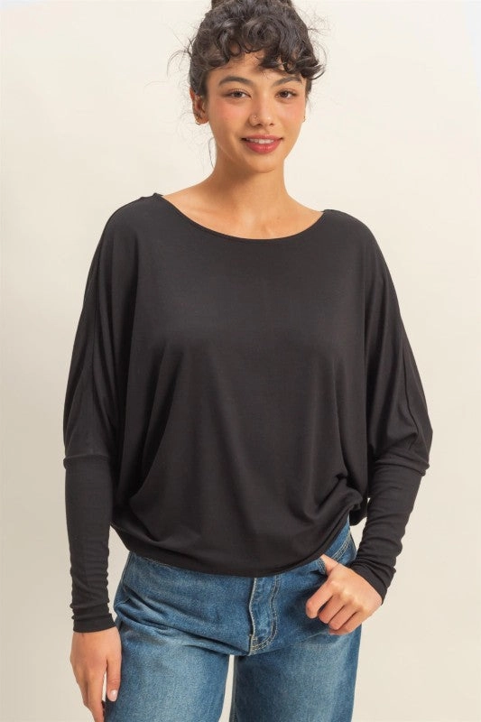Anna Dolman Long Sleeve Top FlexibleSole Flexible Waistband
