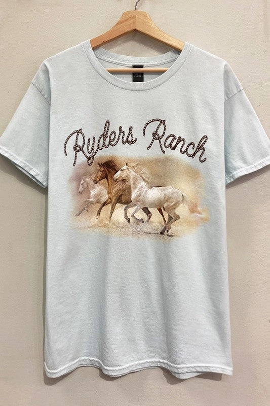 Ryder's Wild Horses Tee S-XL Elegant Cardigan Contrast Stitch Detail