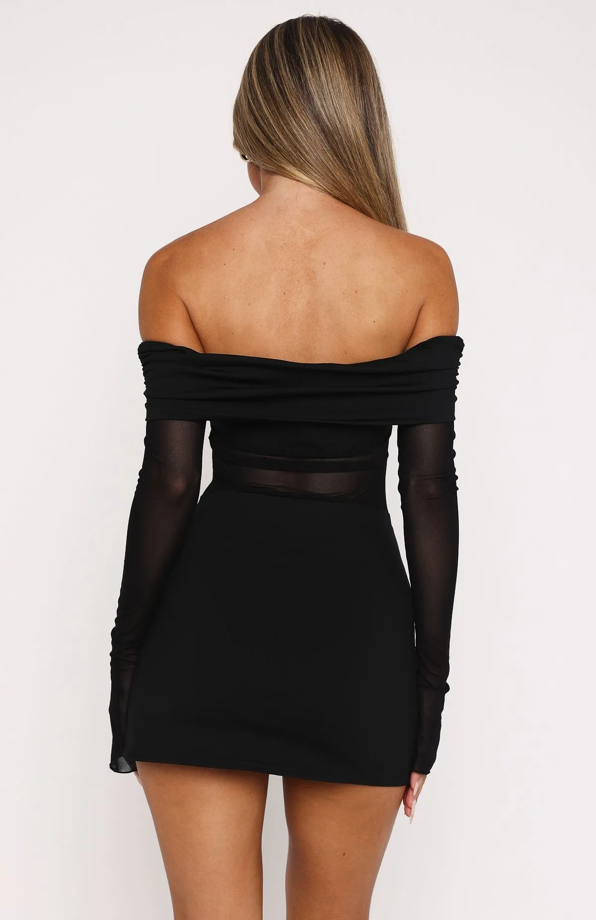 Own Your Story Long Sleeve Mini Dress Black LoopwheelFabric