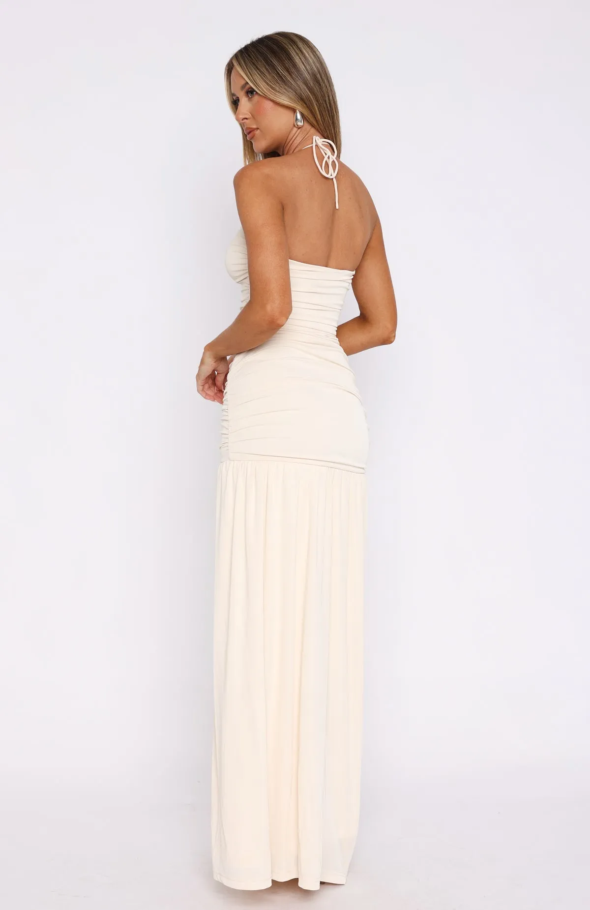 ribbed texture Sweet Skies Maxi Dress Cream