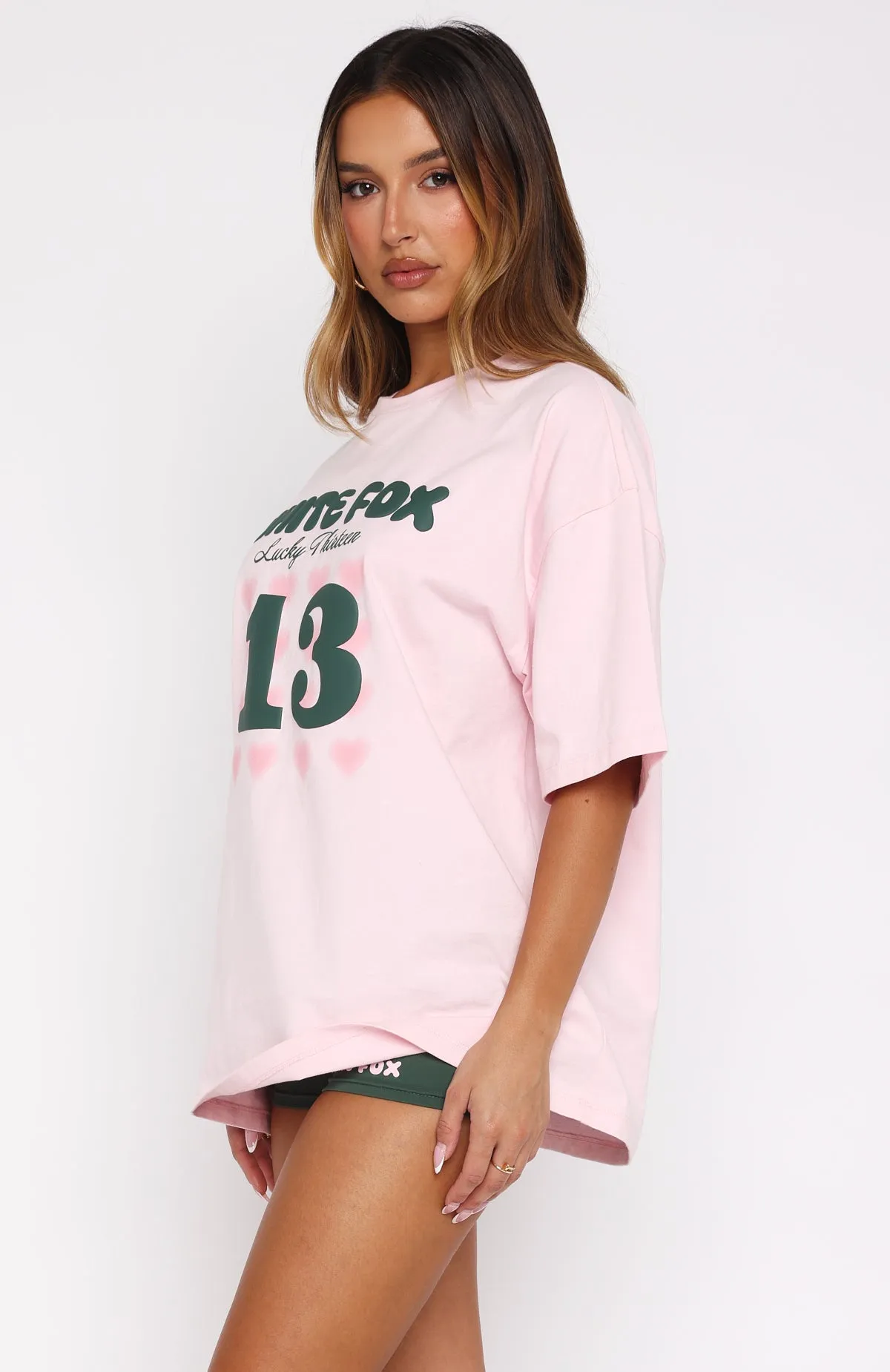All Day Wear Lucky Thirteen Charise Oversized Tee Soft Pink