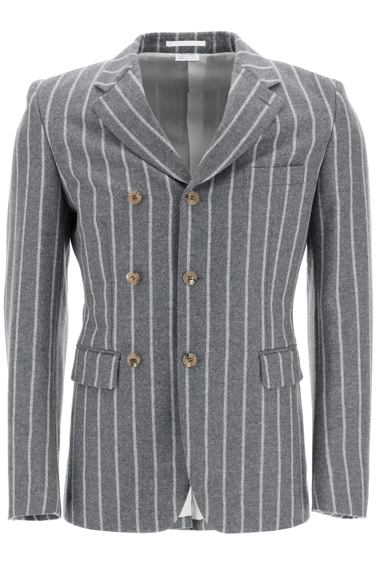 striped wool jacket PN J050 GRAY/OFF WHITE