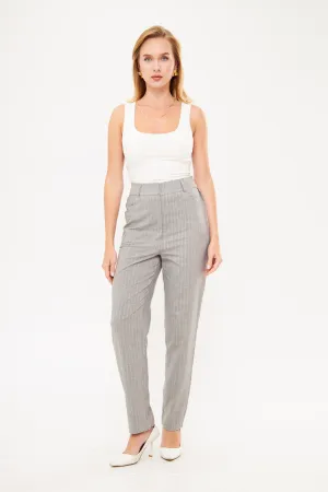 Stripped Two-Toned Slim Fit Trousers