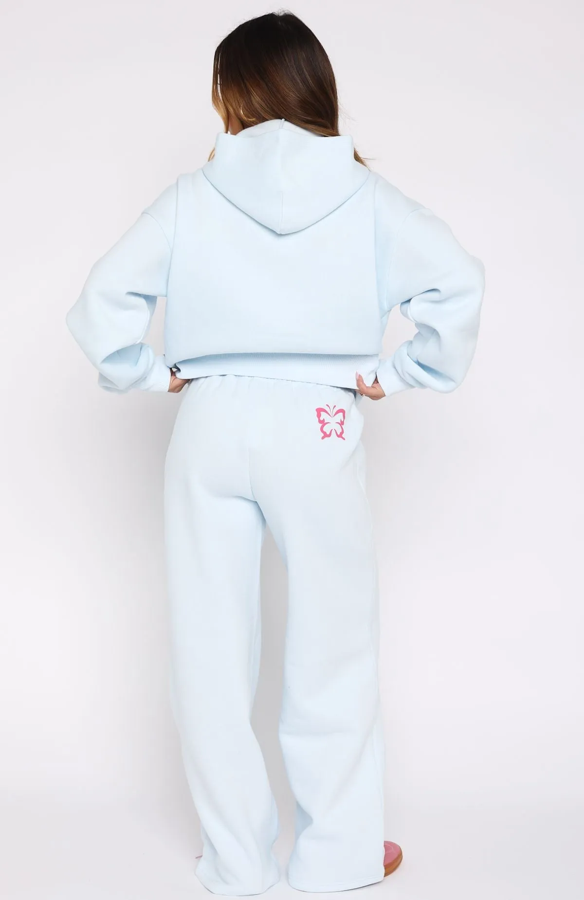 Lucky Thirteen Audrina Wide Leg Sweatpants Blue LowMaintenance Fabric Light Reflective Trims