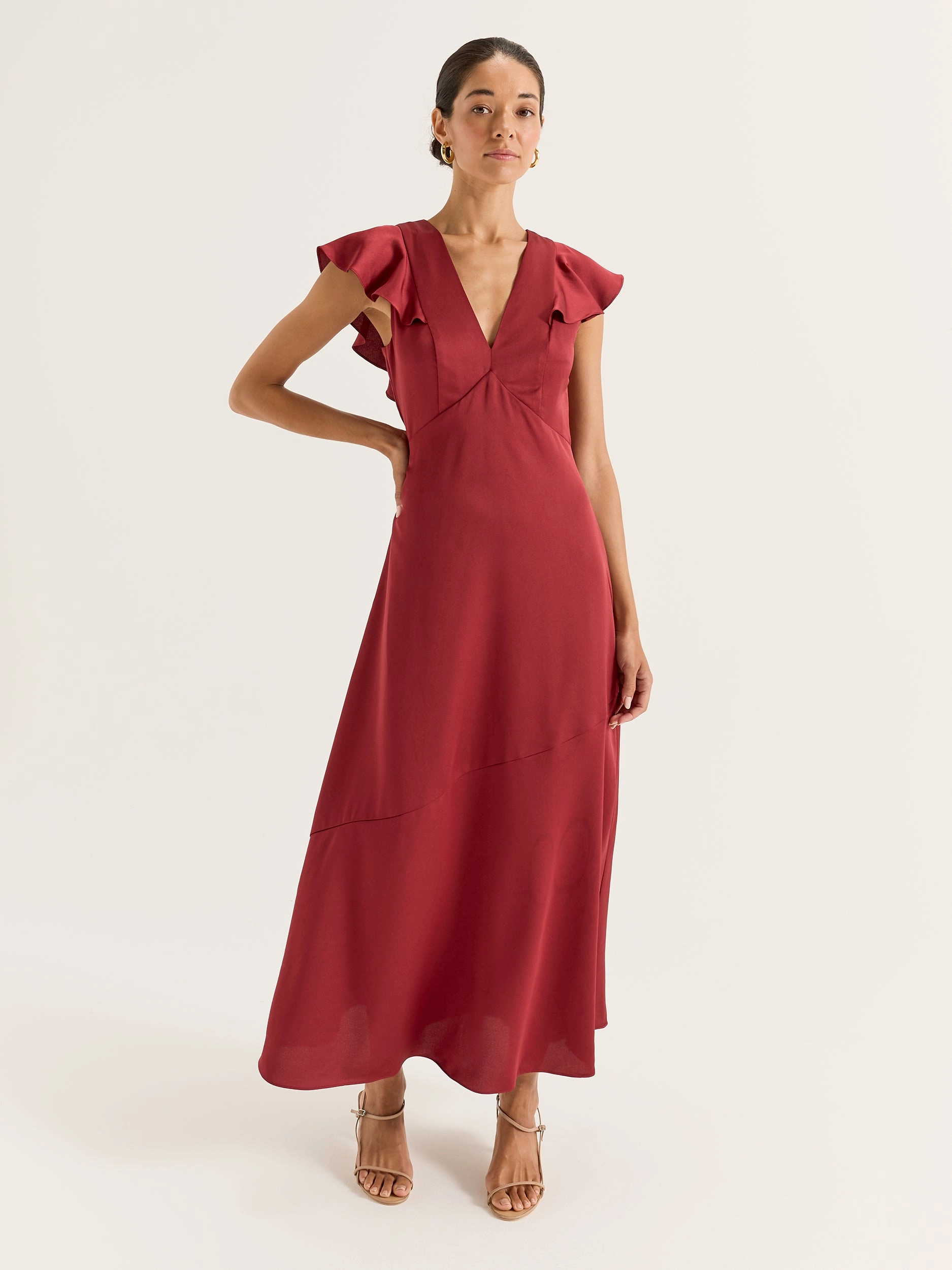 Hook-And-Eye Montreal Flounce Sleeve Dress
