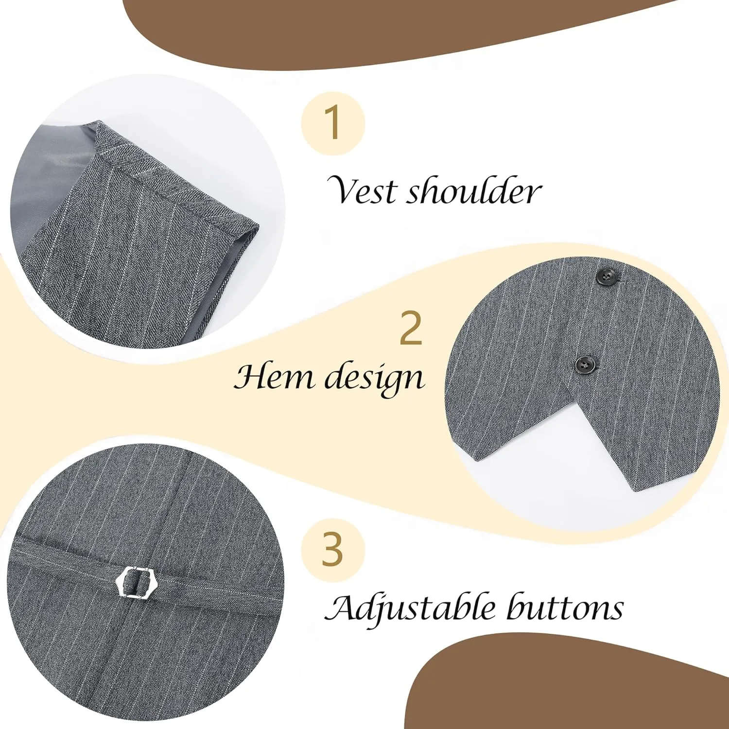 Suits for Men Slim Fit 3 Pieces Peaked Lapel Tuxedo Blazer Vest Pants Shirt Bow Tie Prom Party Wedding Business Dinner
