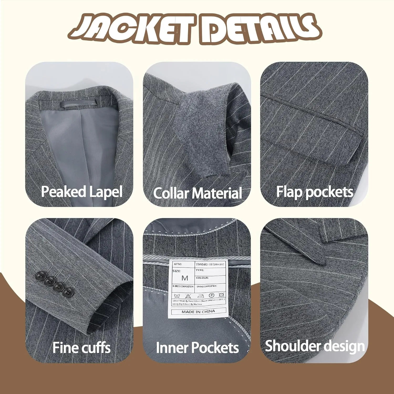 Suits for Men Slim Fit 3 Pieces Peaked Lapel Tuxedo Blazer Vest Pants Shirt Bow Tie Prom Party Wedding Business Dinner