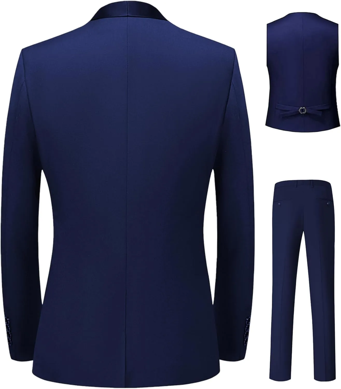 Suits for Men Slim Fit 3 Pieces Shawl Lapel Tuxedo Blazer Vest Pants Shirt Bow Tie Prom Wedding Business Dinner