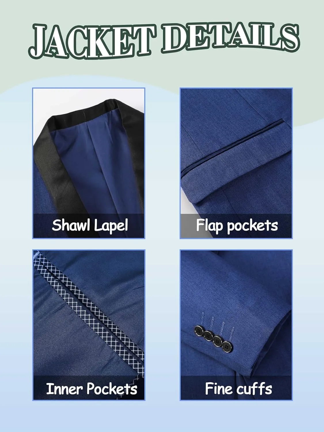 Suits for Men Slim Fit 3 Pieces Shawl Lapel Tuxedo Blazer Vest Pants Shirt Bow Tie Prom Wedding Business Dinner