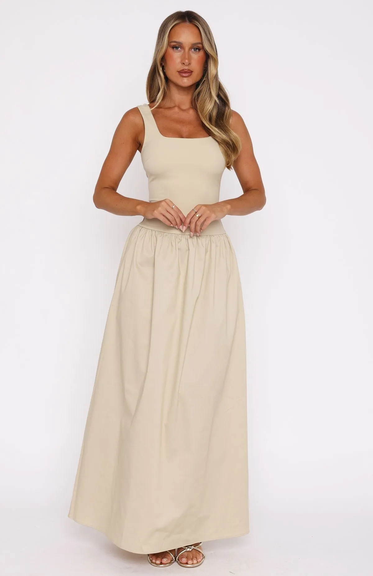 Summer Delight Maxi Dress Stone Soft Texture Versatile Layering