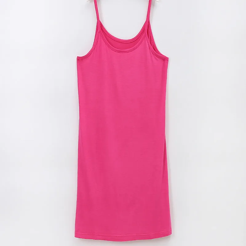 Summer Modal Plus Size Mid-Length Cami Dress Korean  Dress