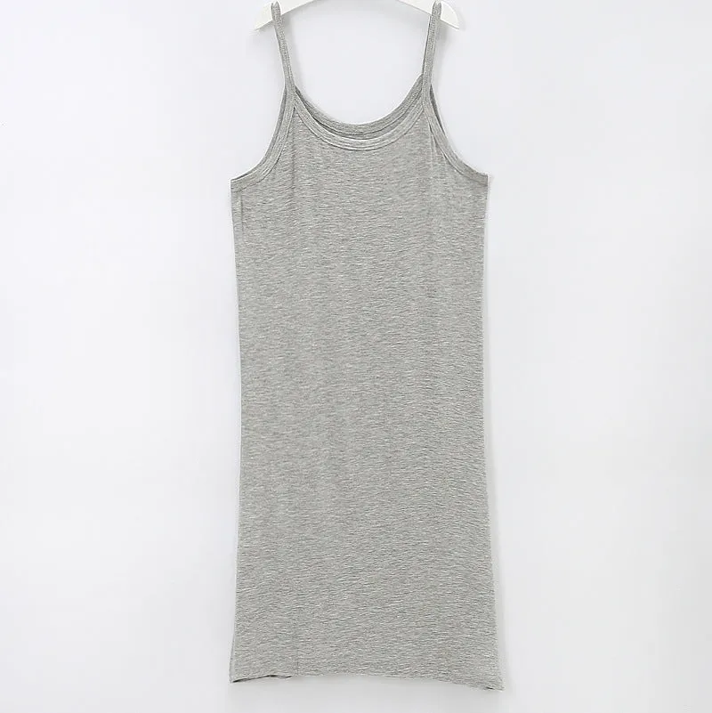Summer Modal Plus Size Mid-Length Cami Dress Korean  Dress