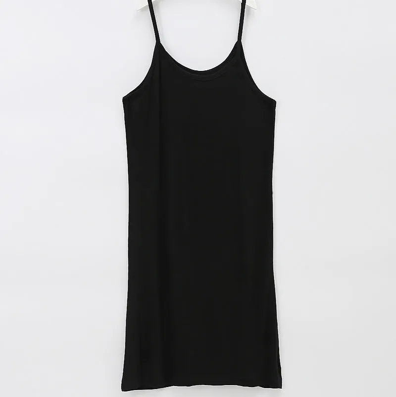 Summer Modal Plus Size Mid-Length Cami Dress Korean  Dress