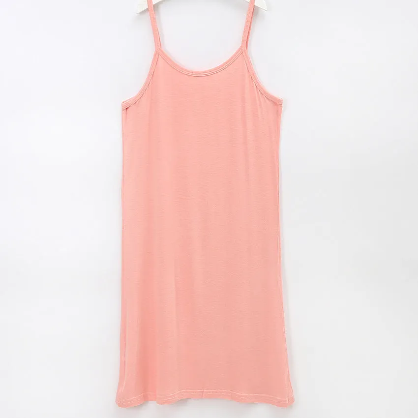 Summer Modal Plus Size Mid-Length Cami Dress Korean  Dress