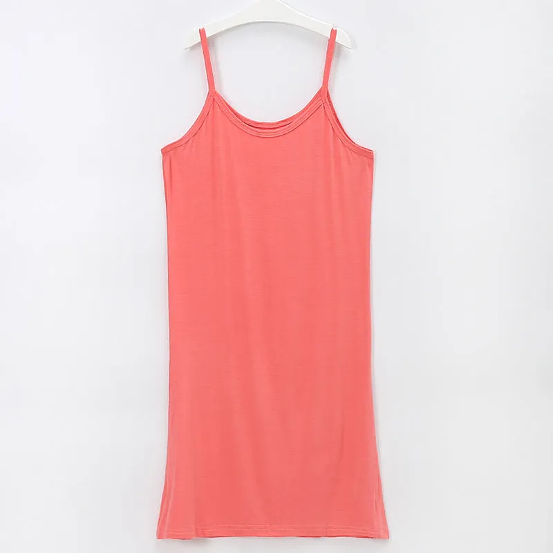 Summer Modal Plus Size Mid-Length Cami Dress Korean  Dress