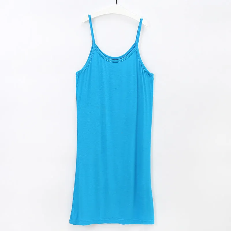 Summer Modal Plus Size Mid-Length Cami Dress Korean  Dress