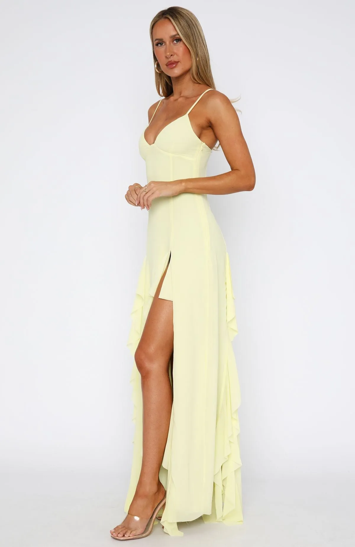 Summer Solstice Maxi Dress Lemon Reinforced Shoulder