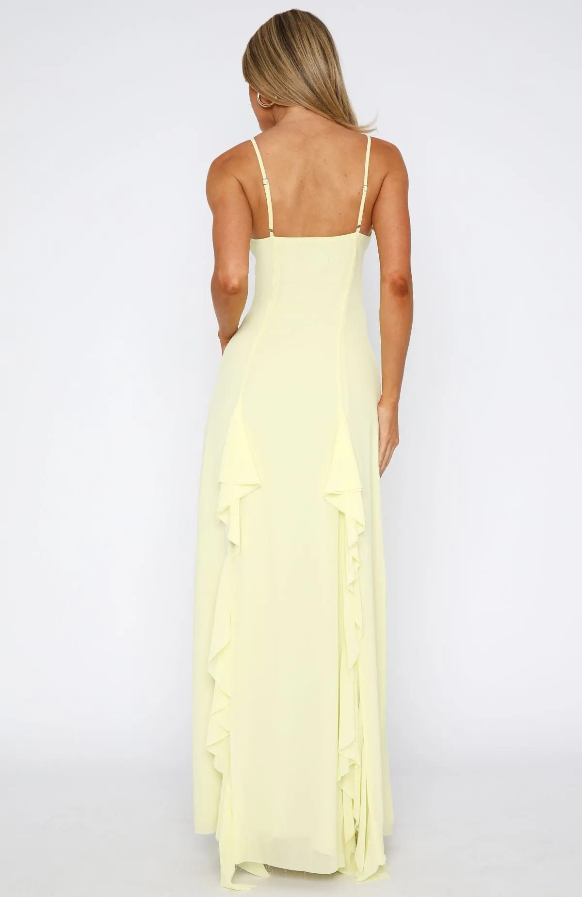 Wrinkle Resistant Weave Summer Solstice Maxi Dress Lemon