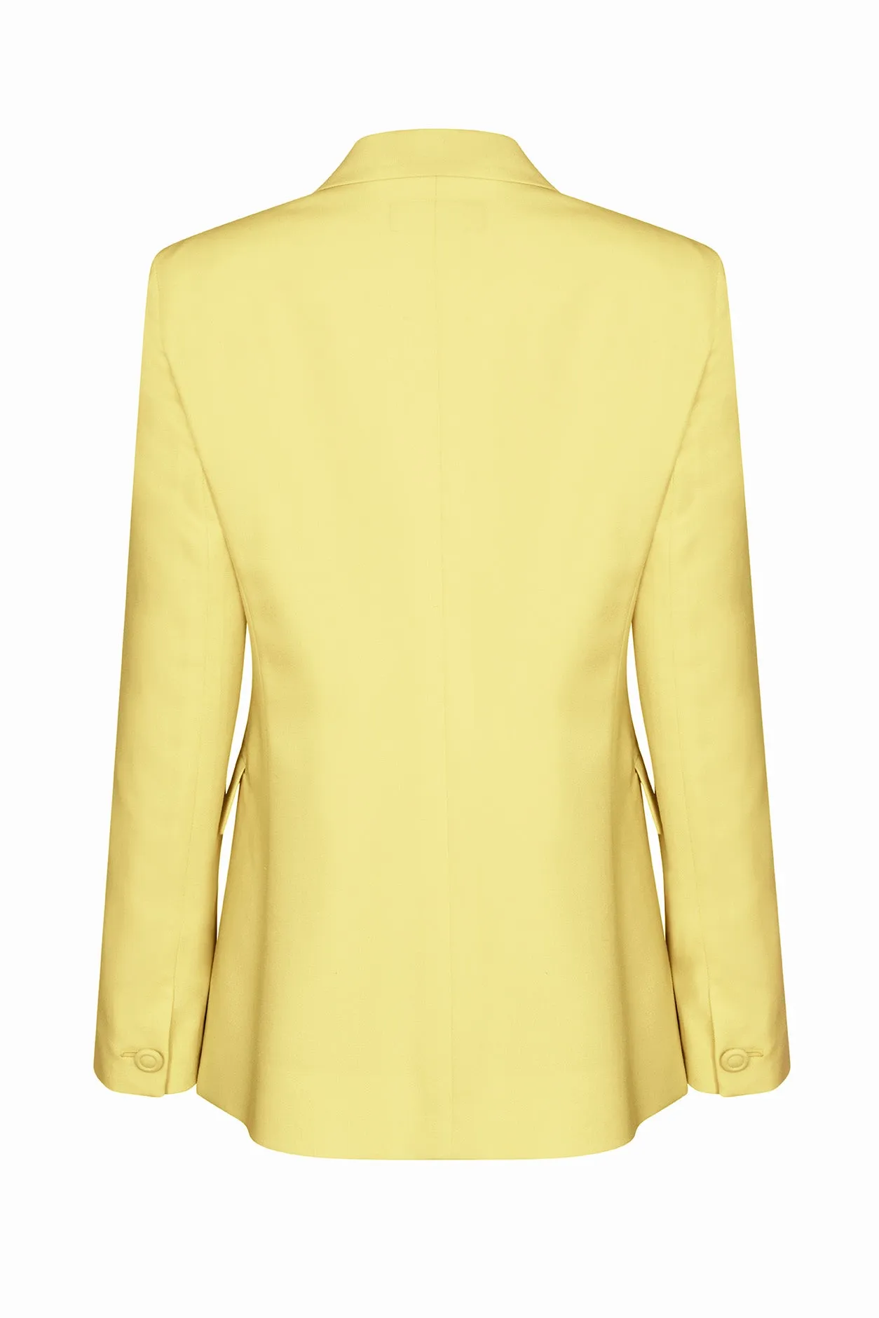 Summer Yellow Double Breasted Blazer Wool Jacket - Imogen