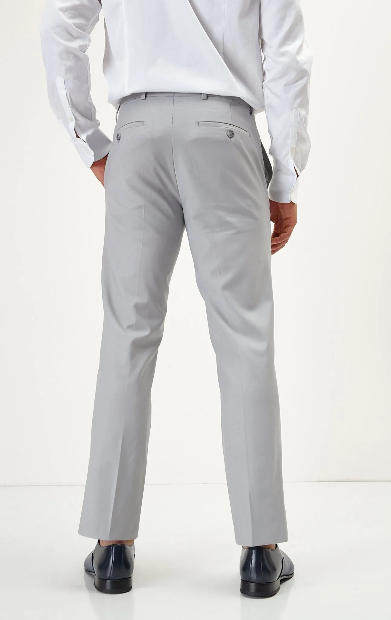 Super 120S Merino Wool Double Breasted Suit - Smoke Grey