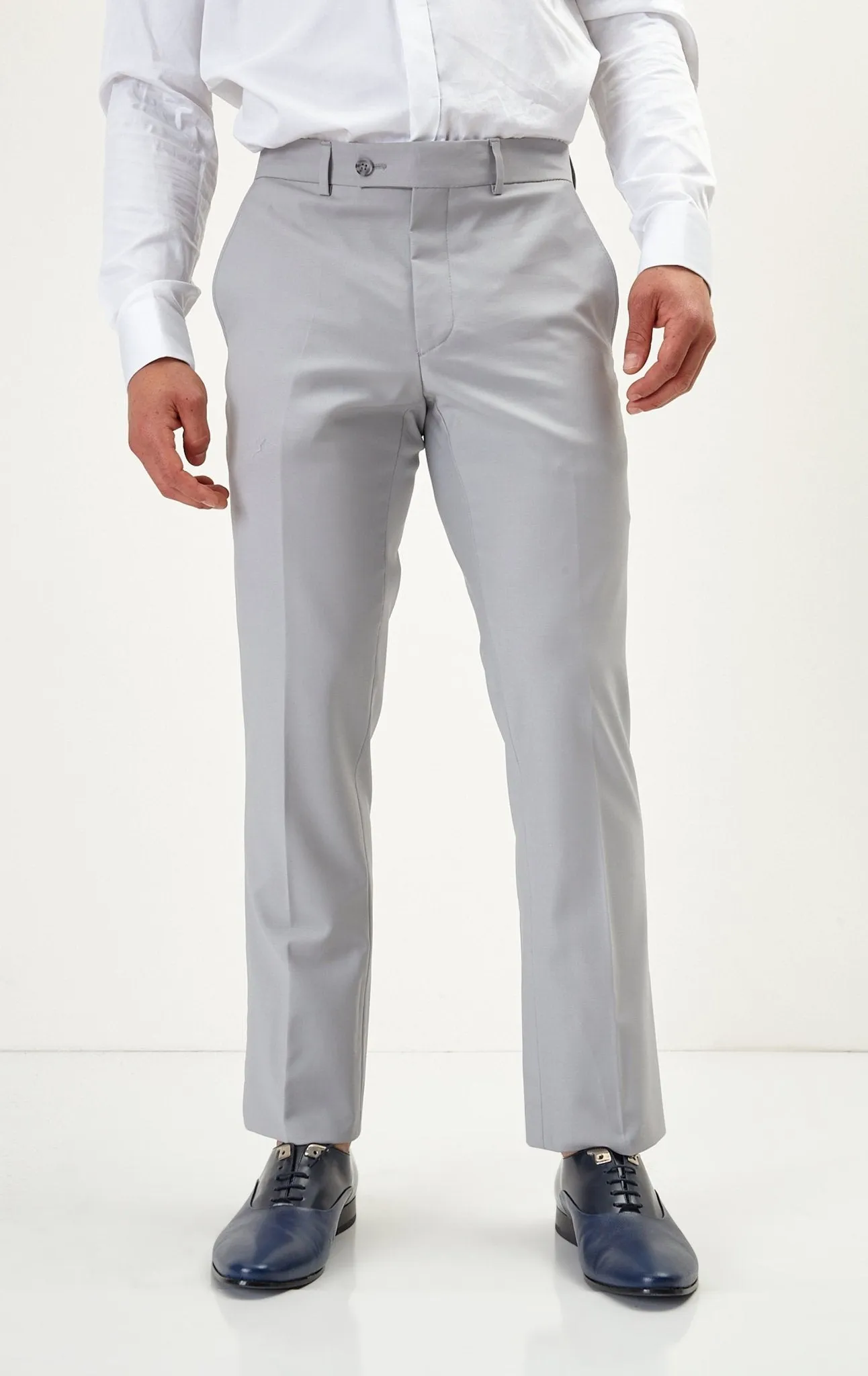 Super 120S Merino Wool Double Breasted Suit - Smoke Grey