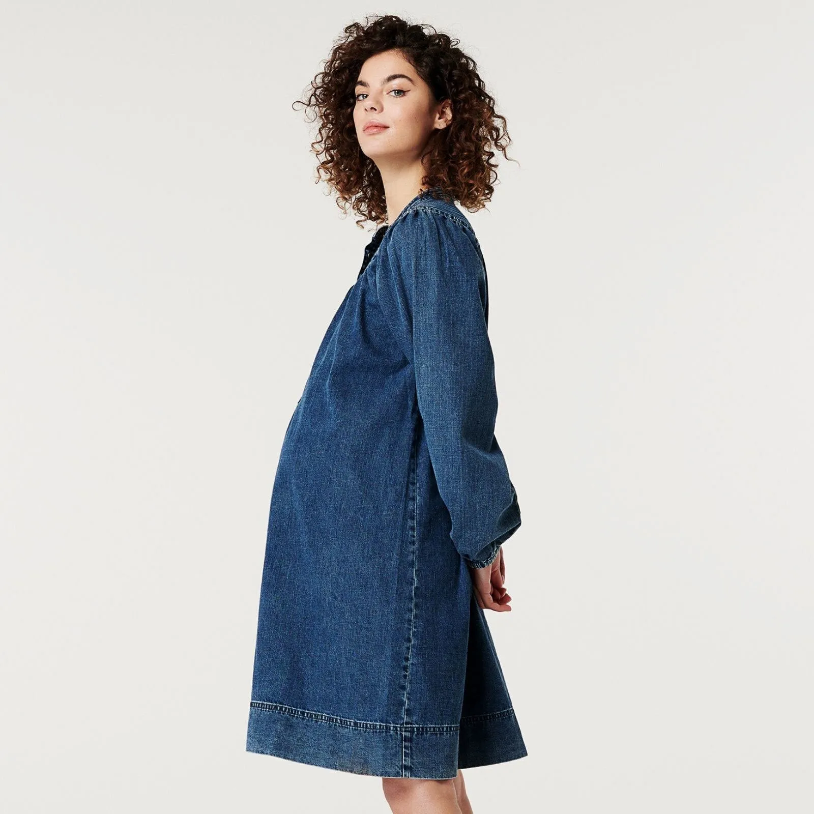 Supermom Nursing Dress Bowes - Blue Denim