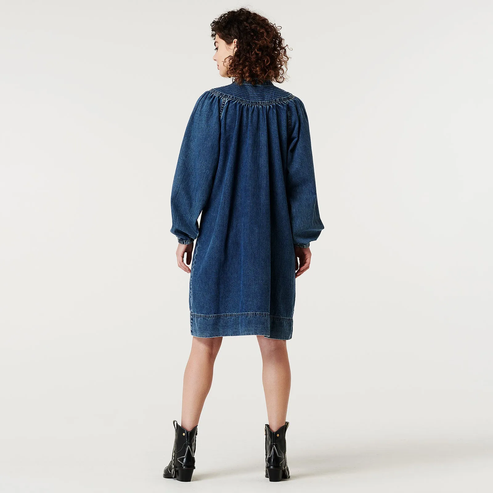Supermom Nursing Dress Bowes - Blue Denim