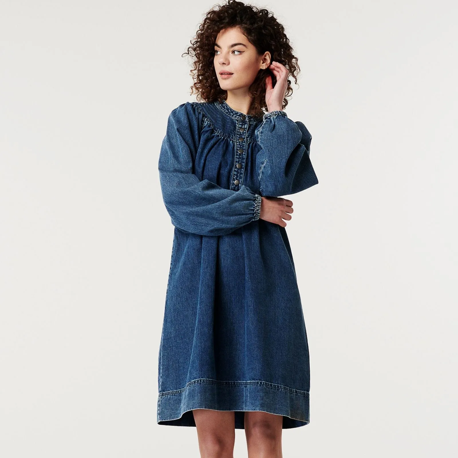 Supermom Nursing Dress Bowes - Blue Denim