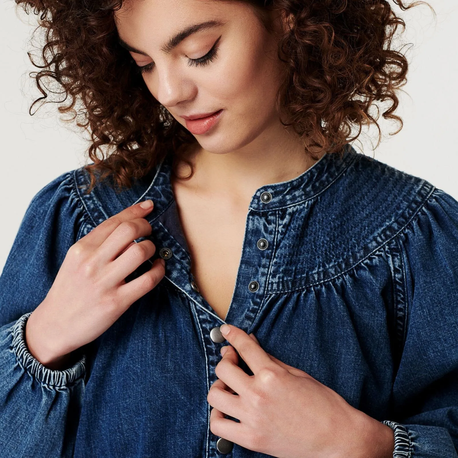 Supermom Nursing Dress Bowes - Blue Denim