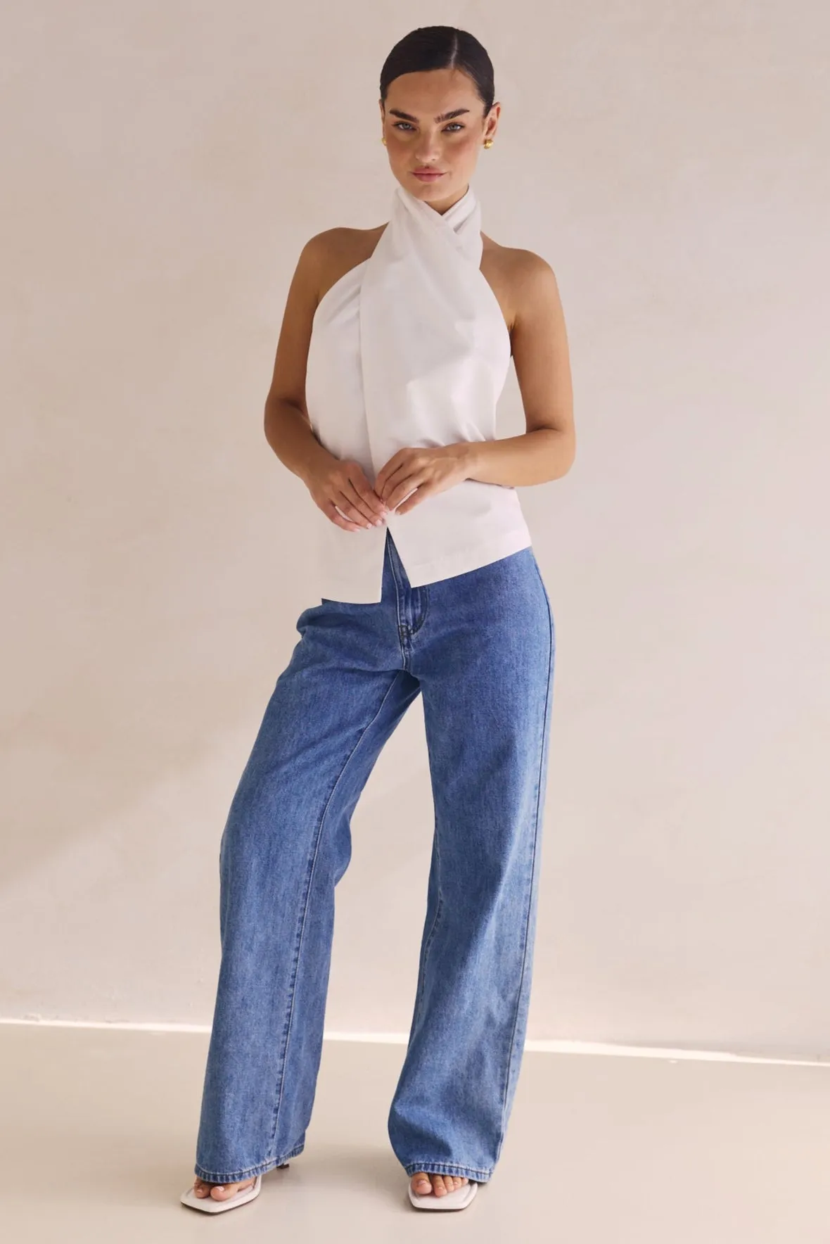 Suri Top (White) Adaptive Waistband