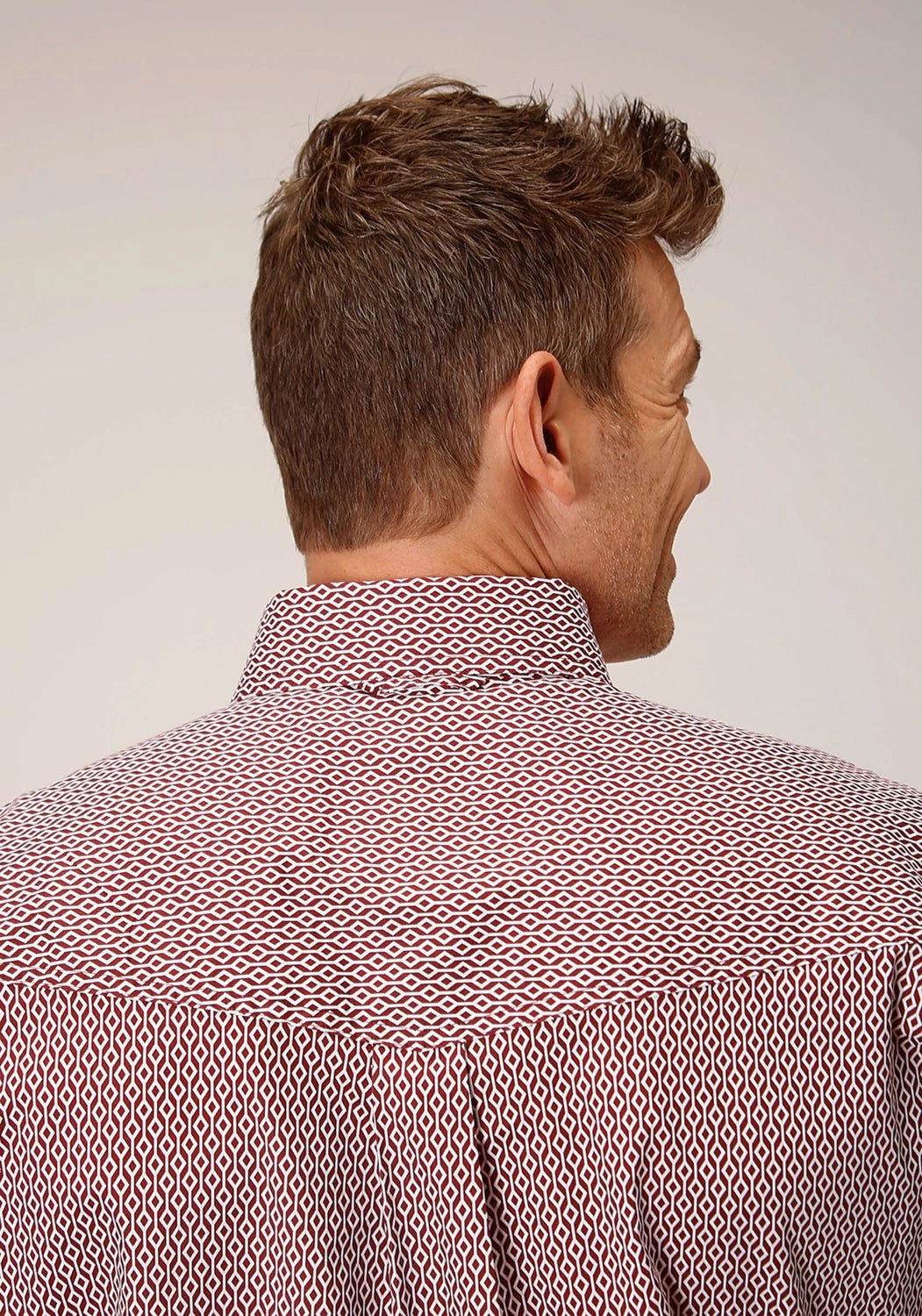 Roper Mens Climbing Diamond Red Cotton Blend S/S Shirt Picnic Outfit