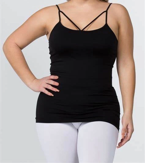 All terrain All weather Final Sale Plus Size Spaghetti Strap Harness Camisole in Black