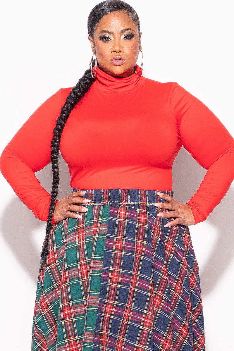 Weekend Wear Final Sale Plus Size Turtleneck in Red