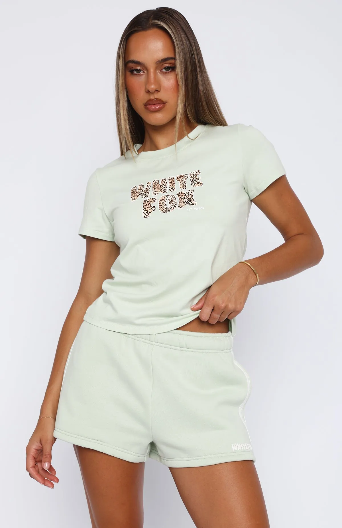 11th Street Out & About Lounge Shorts Iced Matcha Sweater Knit Morning Chill