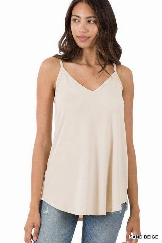 Non Irritating Label LORENA FRONT AND BACK REVERSIBLE TANK S-3XL