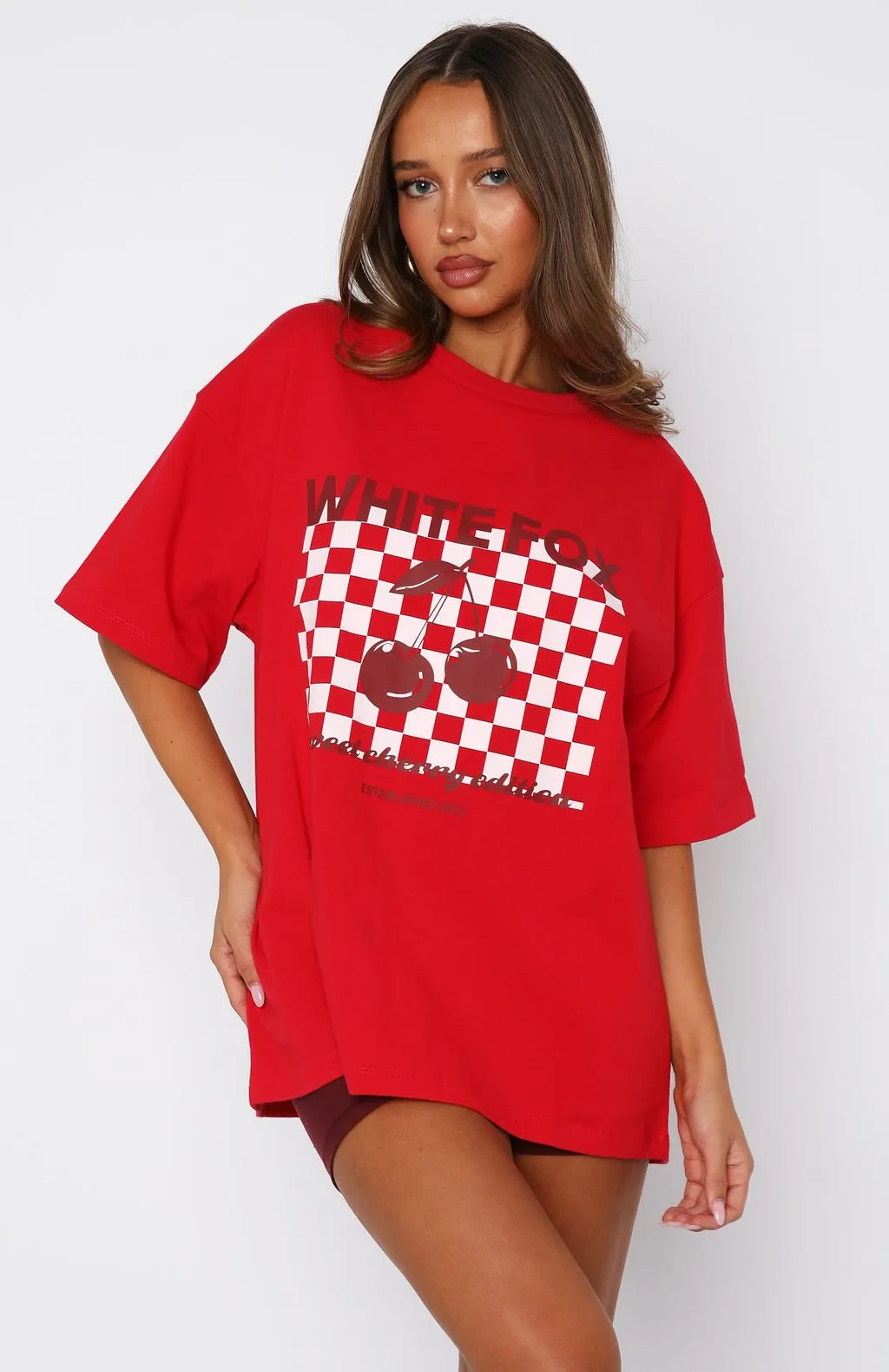 Sweet Cherry Edition Oversized Tee Red Comfortable fit