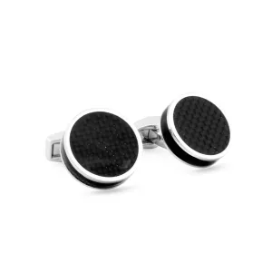 Tablet Cufflinks with Black Carbon Fibre