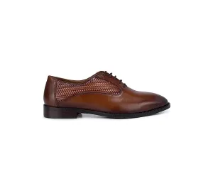 Tan Textured Lace Ups