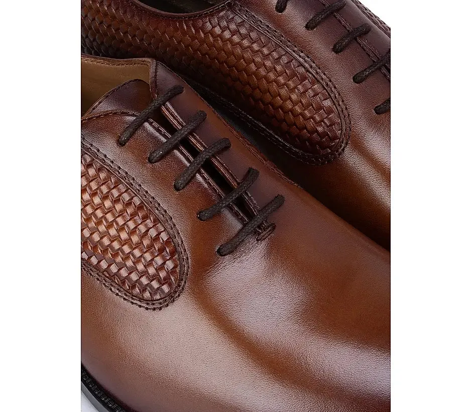 Tan Textured Lace Ups