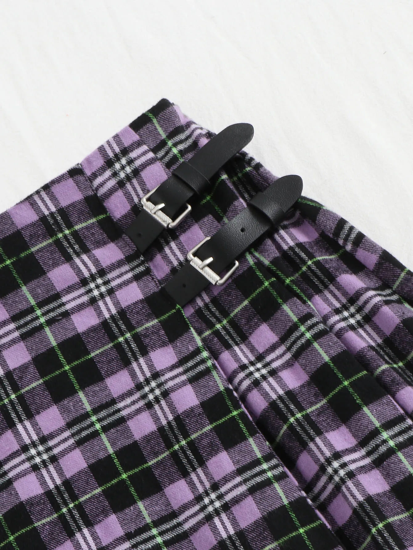 Tartan Pleated Short Plus Size Skirt