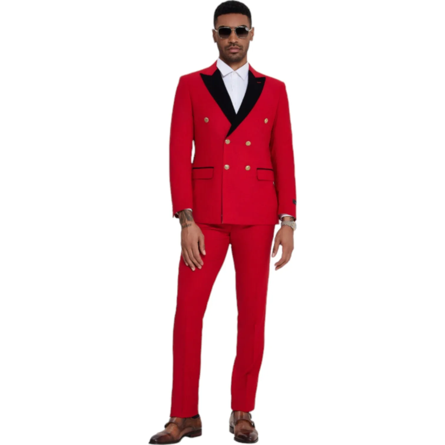 TAZZIO: Double Breast Skinny Fit Suit M415SK