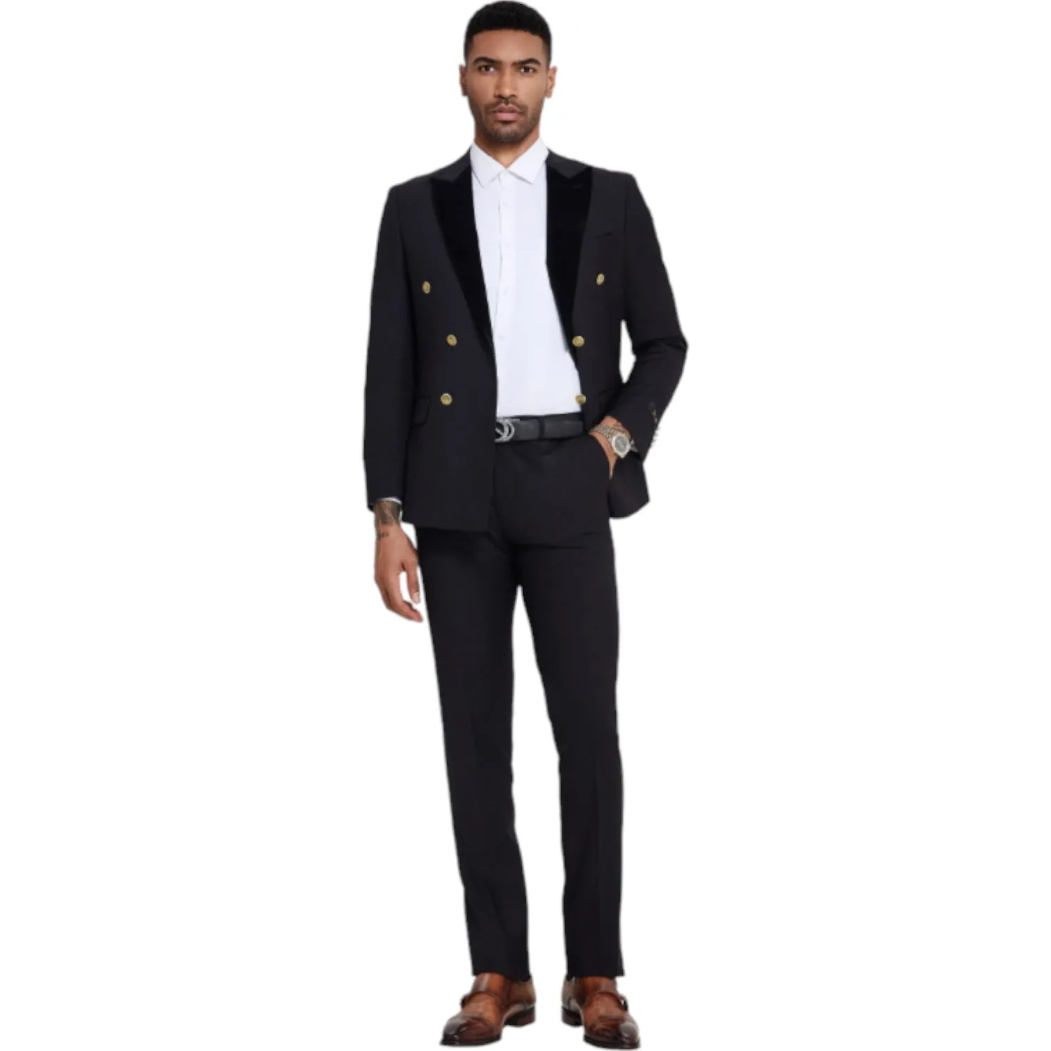 TAZZIO: Double Breast Skinny Fit Suit M415SK