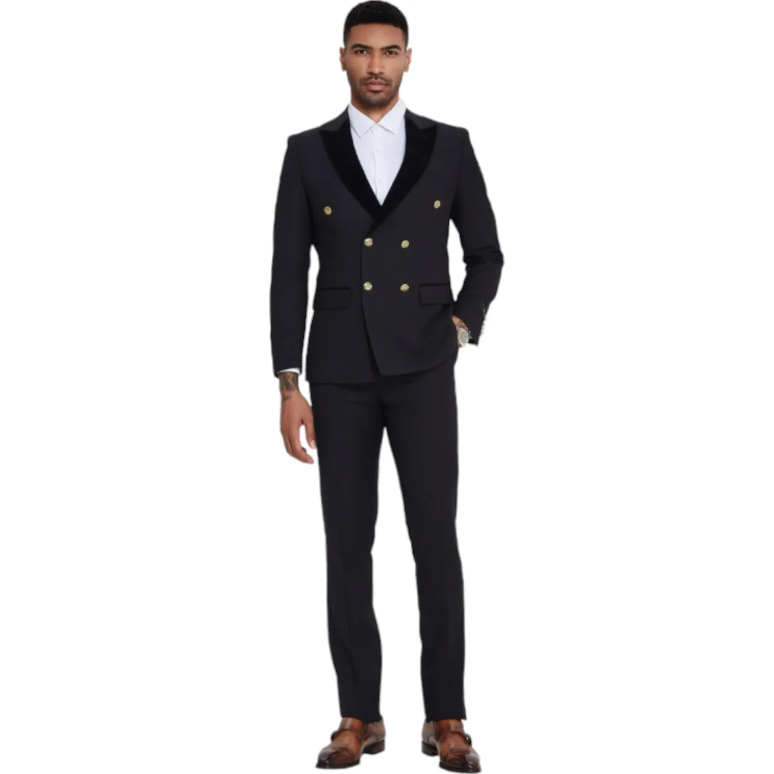 TAZZIO: Double Breast Skinny Fit Suit M415SK