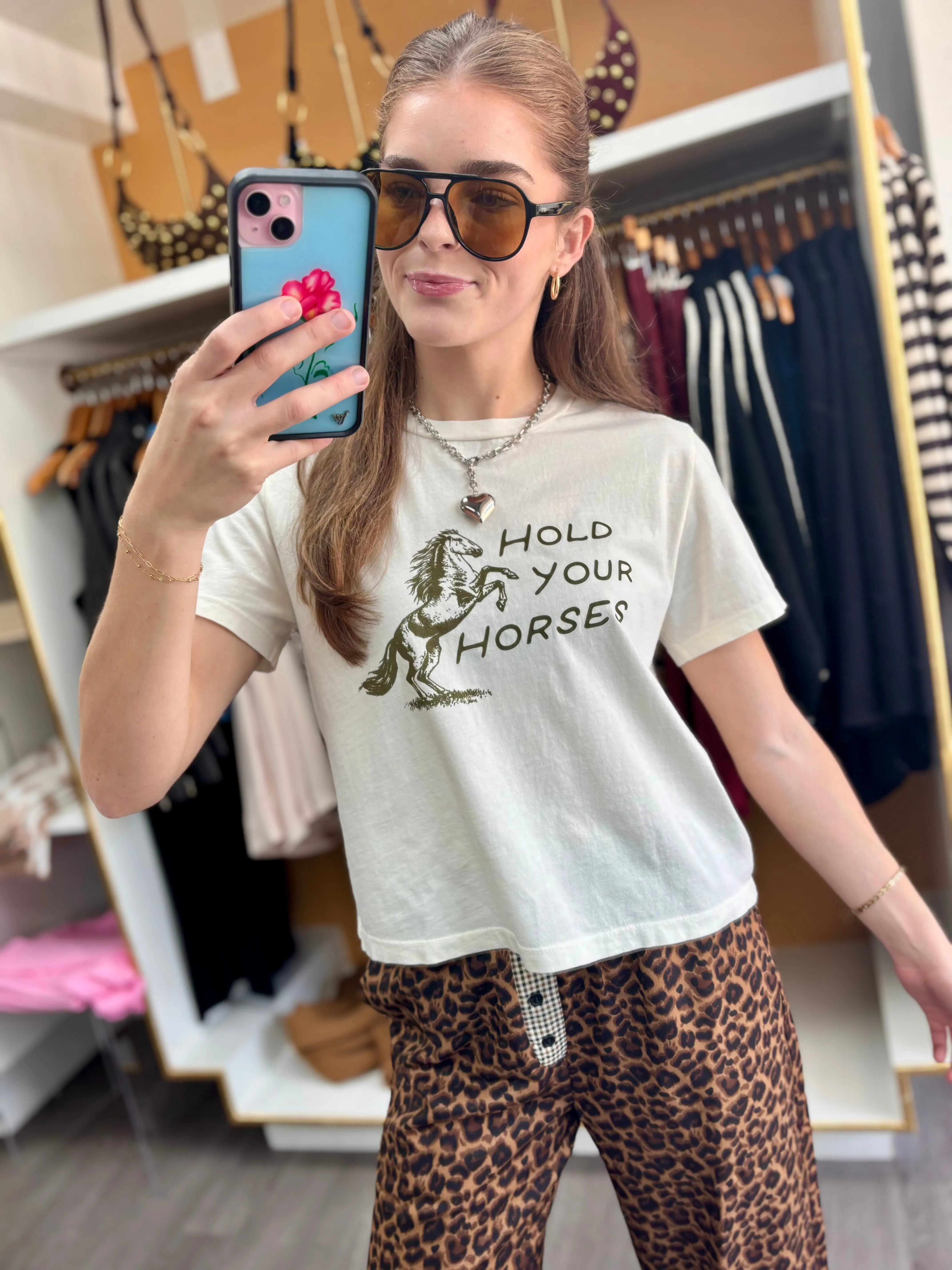 Hold Your Horses Tee V neck elegance Stretch Comfort