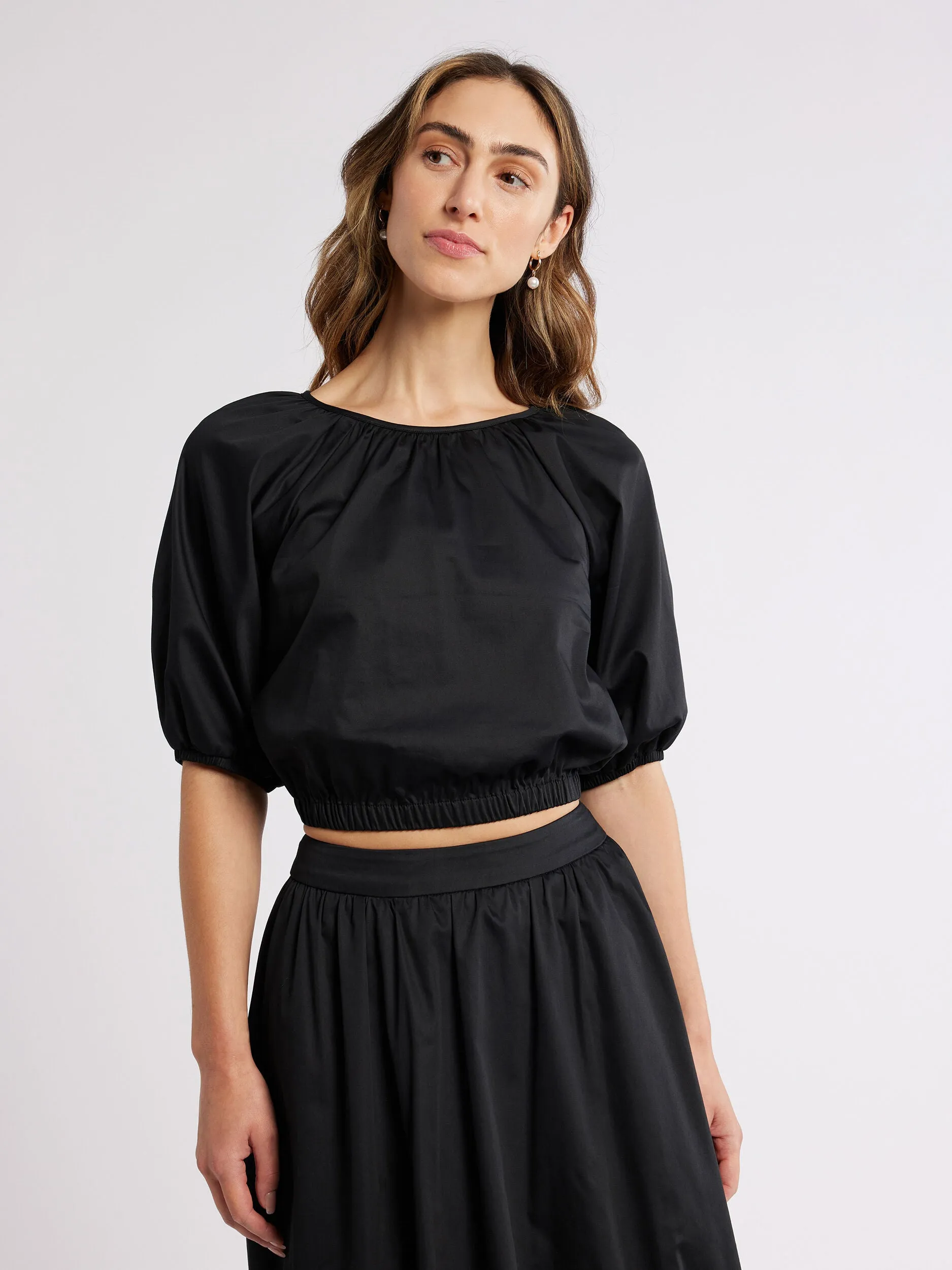 Bronte Top Eco Conscious Packaging Tencel Cotton Hybrid Weave