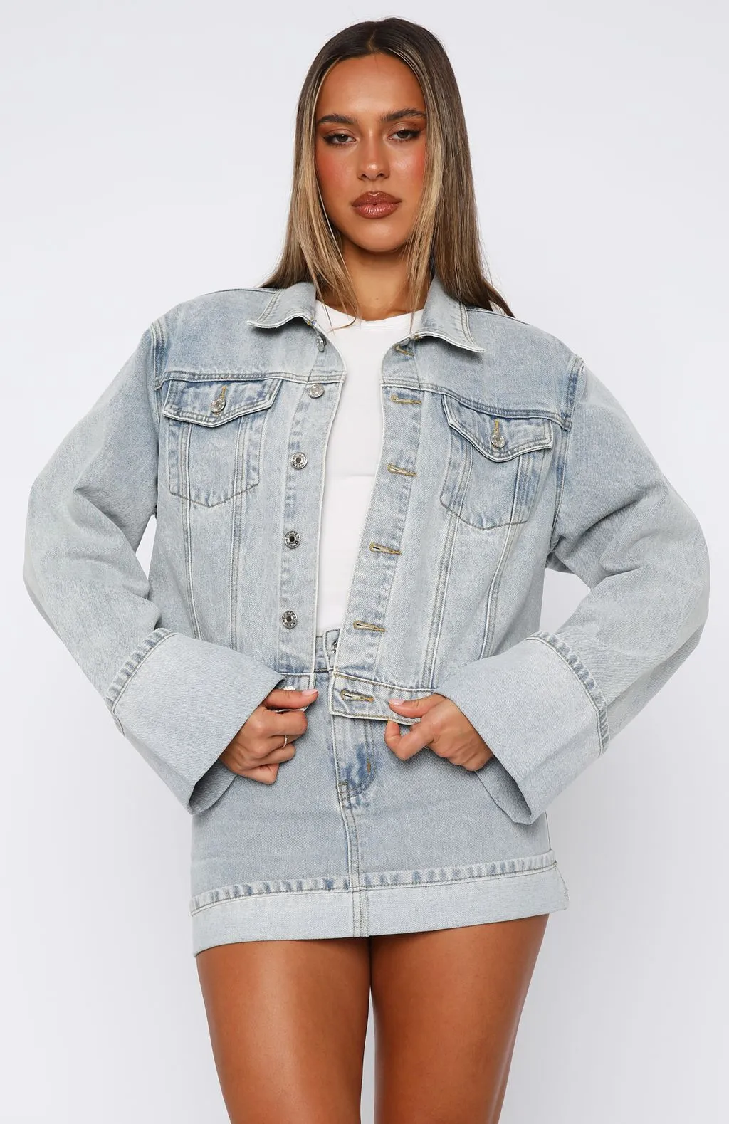 Structured silhouette Charlotte Denim Jacket Light Blue