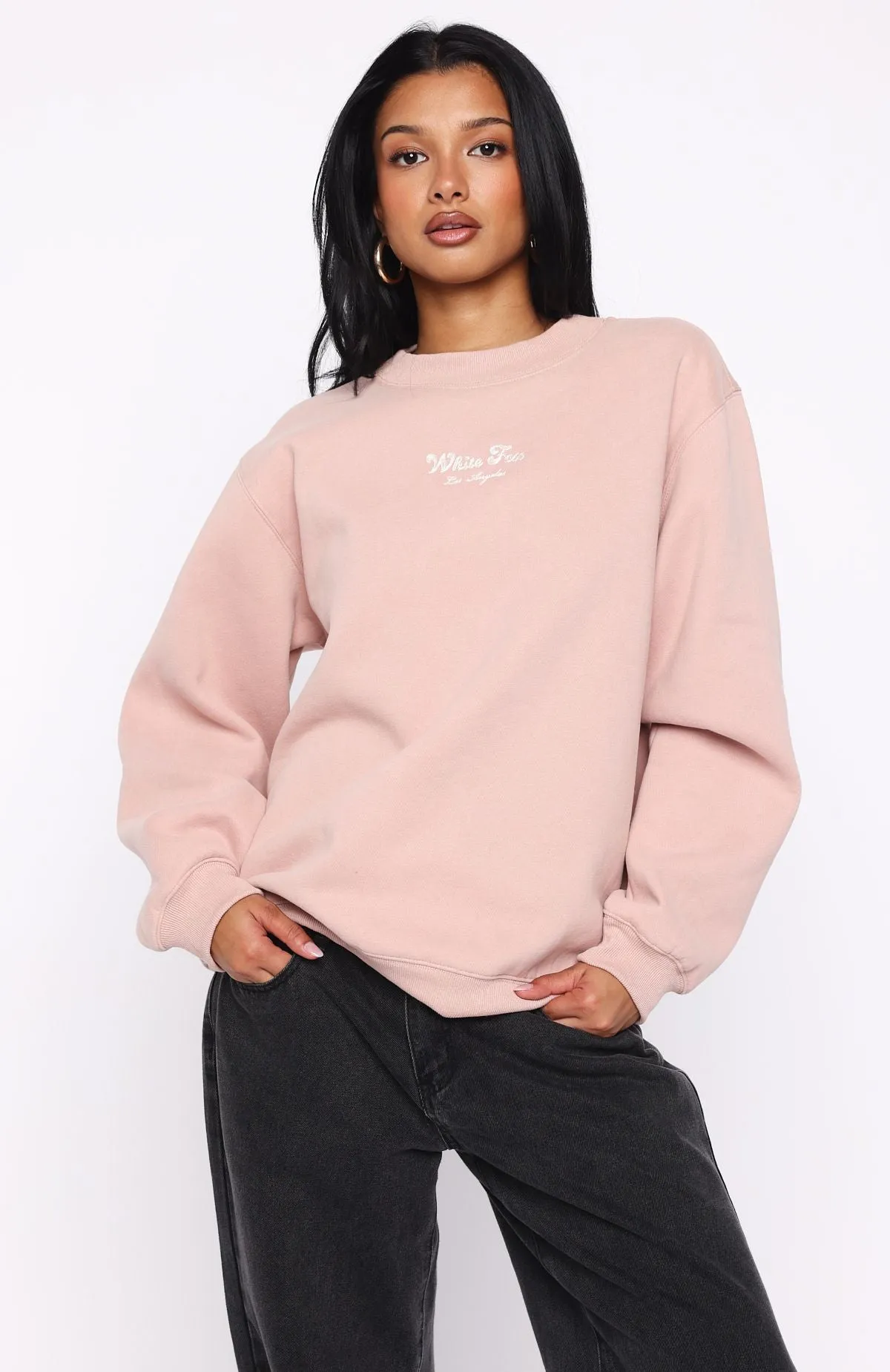 Through Thick And Thin Oversized Sweater Dusty Pink WrinkleResistant Finish