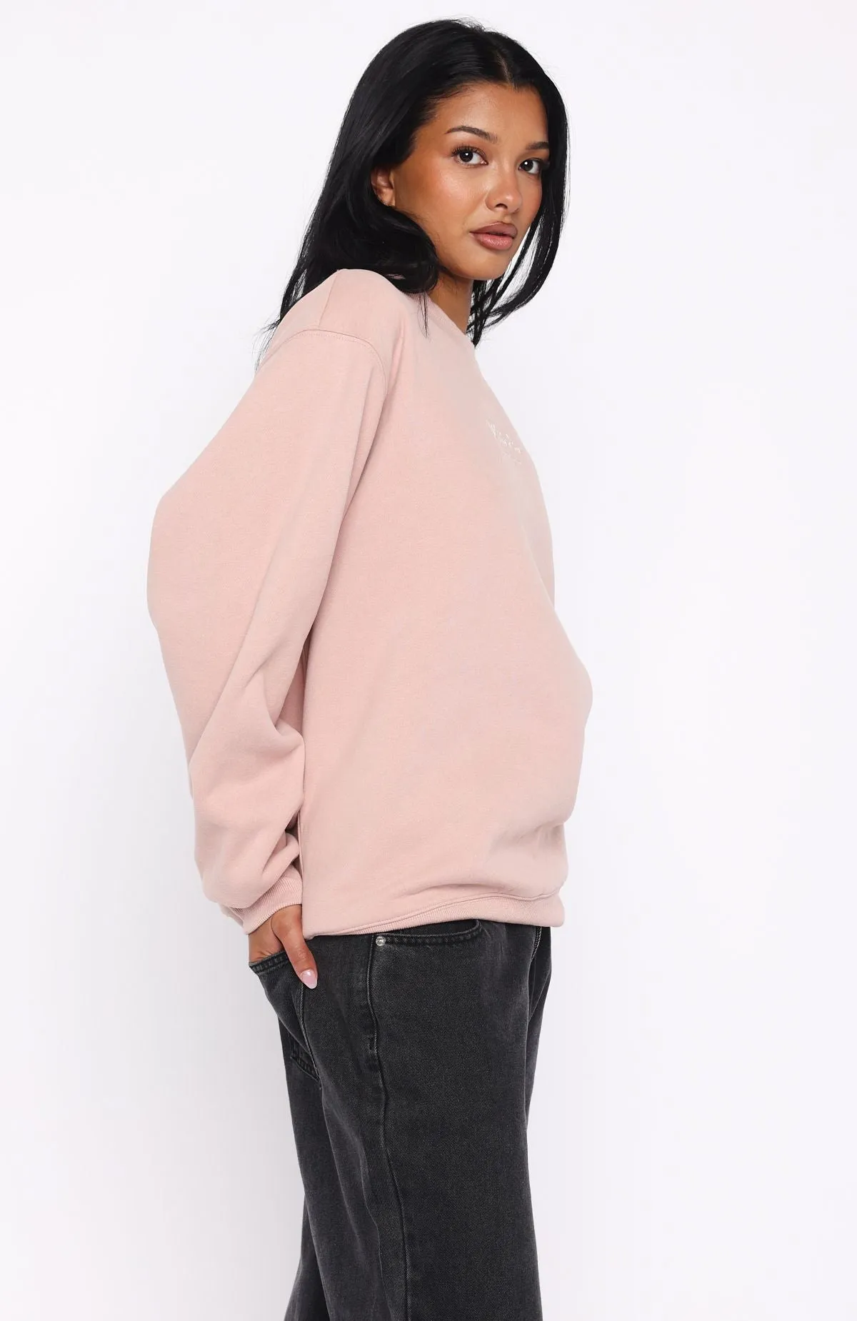 Ventilation Panel Through Thick And Thin Oversized Sweater Dusty Pink