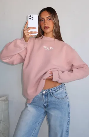 Through Thick And Thin Oversized Sweater Dusty Pink Quick drying material
